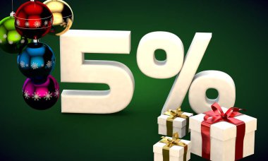 Noel satış yüzde 5 indirim 3B Çizim oluşturma