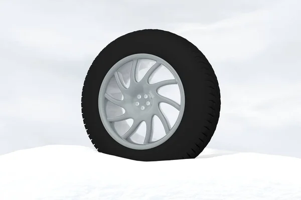 Snow Ice Tire concept 3d rendering illustration — Stock Photo, Image