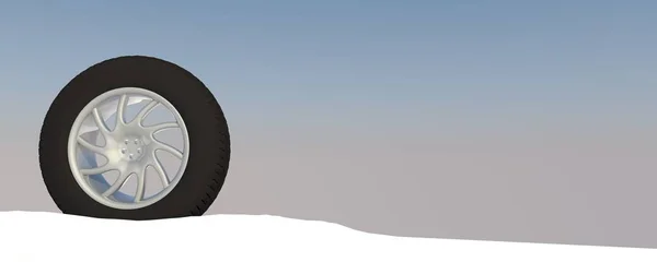 Snow Ice Tire conceito 3d renderização ilustração — Fotografia de Stock