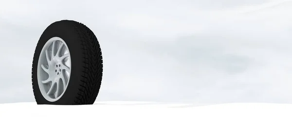 Sneeuw ijs Tire concept 3d rendering illustratie — Stockfoto