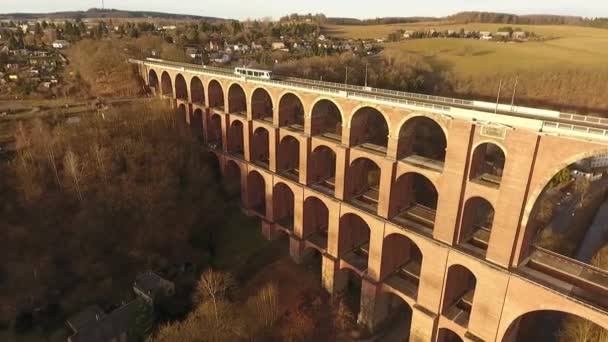 Goeltzsch 谷橋ヨーロッパ ドイツ テューリンゲン州旅行 — ストック動画
