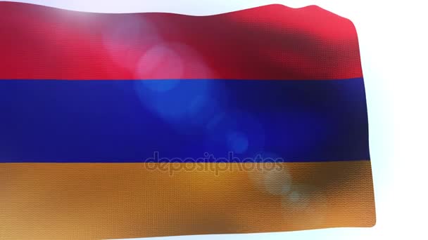 Bandera de Armenia con ondear en la ola de viento — Vídeos de Stock