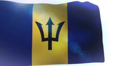 Barbados bayrağı sallayarak dalga