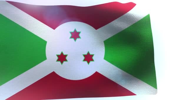 Bandeira do Burundi acenando onda — Vídeo de Stock