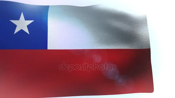 Chile-Flagge weht im Wind — Stockvideo