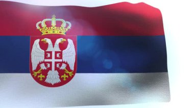 Sırbistan rüzgar dalga sallayarak bayrak asılı