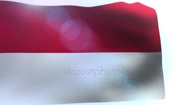 Endonezya bayrağı sallayarak dalga rüzgarda