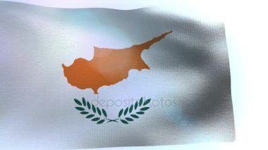 Kıbrıs bayrağı sallayarak dalga rüzgarda