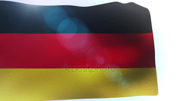 Σημαία της Γερμανίας κουνώντας με το κύμα αέρα που φυσά — Αρχείο Βίντεο
