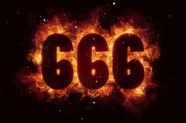 666 yangın satanist işareti Gotik tarzı kötü ezoterik