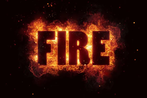 Feuer Text Flamme Flammen brennen glühend heiße Explosion — Stockfoto