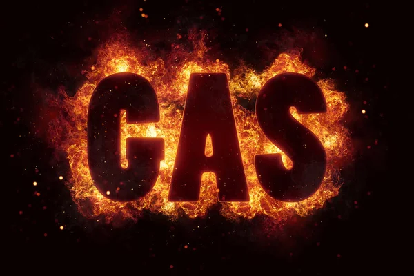 Gas Feuer Text Flamme Flammen lodern glühend heiße Explosion — Stockfoto