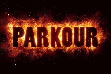 parkour text flame flames burn burning hot explosion clipart