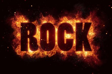 hardrock rock müzik metin üzerinde ateş alevler patlama