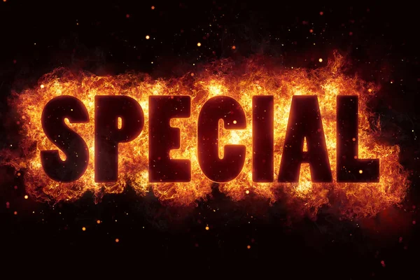 Special sale price hot deal flames flame burn burning explode — Stock Photo, Image