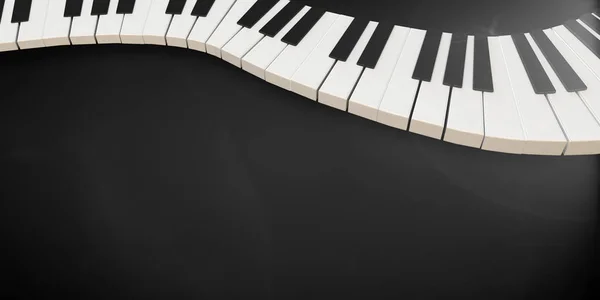 Renderização 3d de um teclado de piano em um movimento de onda fluido — Fotografia de Stock