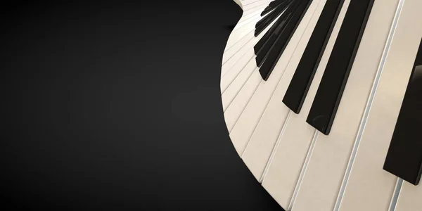 Renderização 3d de um teclado de piano em um movimento de onda fluido — Fotografia de Stock