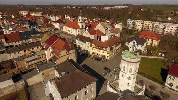 Meueslwitz marché vieille ville vue aérienne — Photo