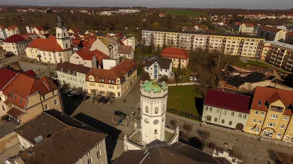 Meueslwitz marché vieille ville vue aérienne — Photo