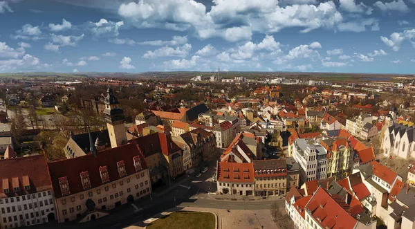 Zeitz vista aérea casco antiguo alemania Sajonia-Anhalt — Foto de Stock