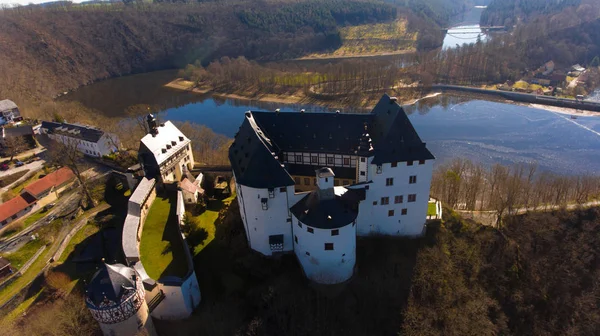Il Castello di Burgk in Germania vista aerea — Foto Stock