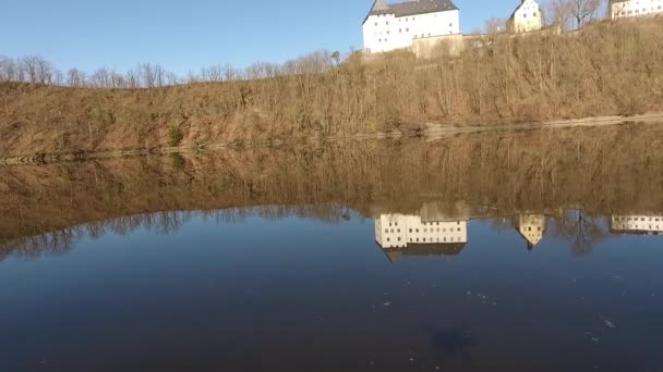 El Castillo de Burgk en Alemania vista aérea — Vídeo de stock