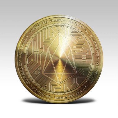 Beyaz arka plan üzerinde 3d render izole altın Eos sikke