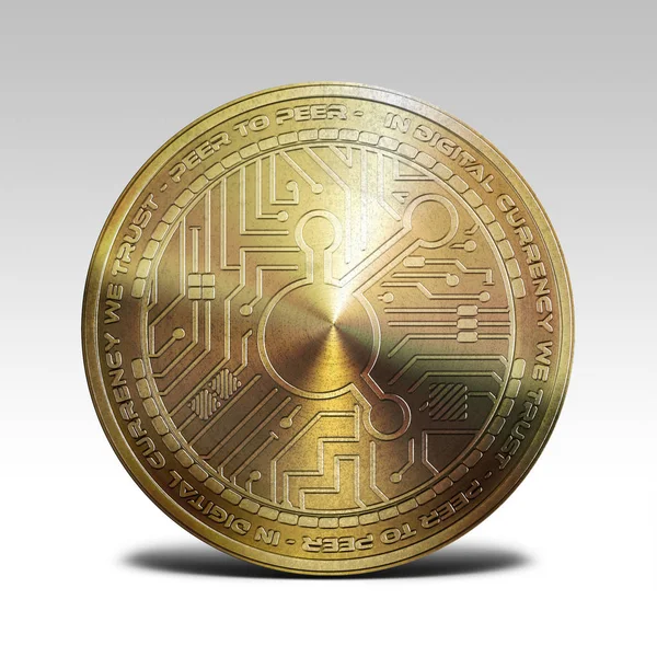 Copper bitconnect coin isolated on white background 3d rendering — Stock Photo, Image