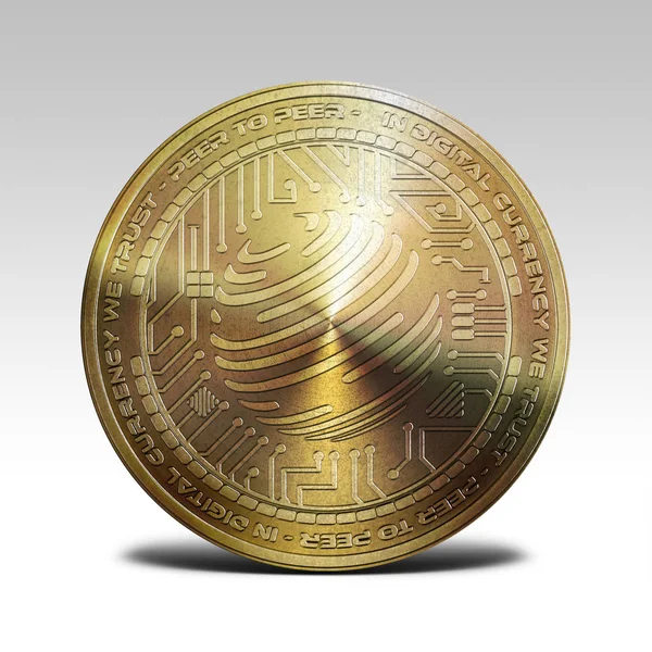 Golden factom pénzérme elszigetelt fehér background 3d-leképezés — Stock Fotó