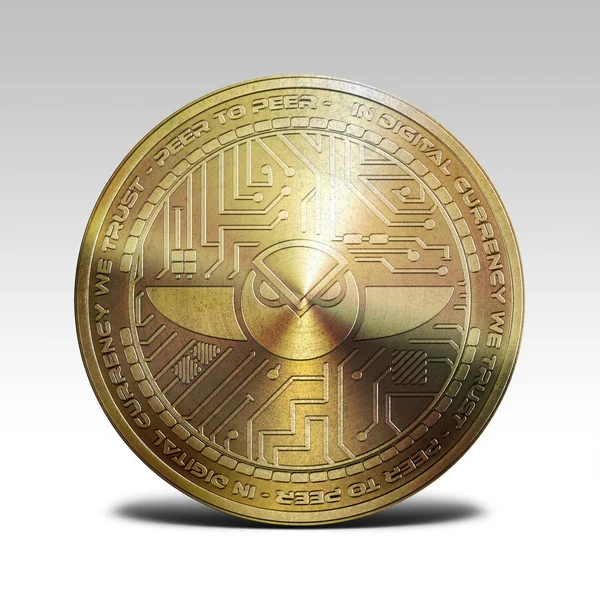 Golden gnosis coin isolated on white background 3d rendering — Stock Photo, Image
