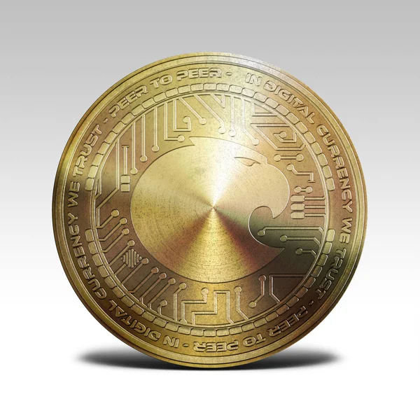 Golden aragon coin isolated on white background 3d rendering — Stock Photo, Image