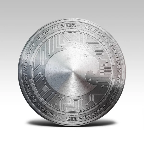 Silver aragon coin isolated on white background 3d rendering — Stock Photo, Image