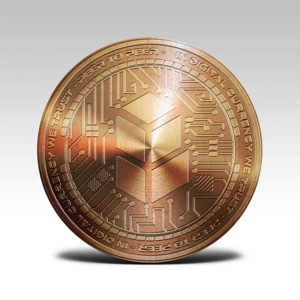 Kupfer-Bancor-Münze isoliert auf weißem Hintergrund 3D-Rendering — Stockfoto