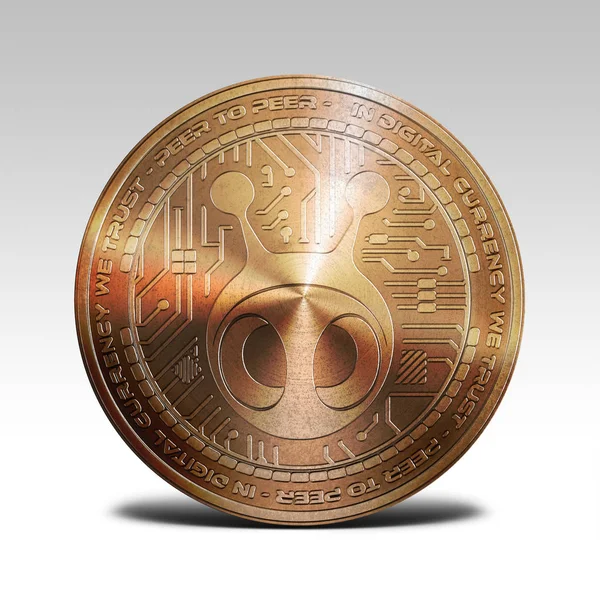 Copper antshares coin isolated on white background 3d rendering — Stock Photo, Image
