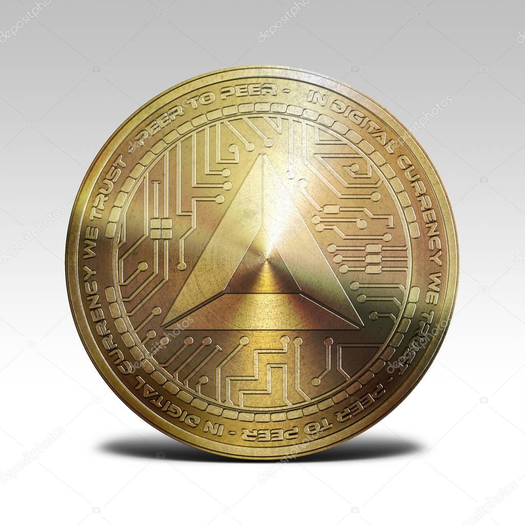 golden basic attention token coin isolated on white background 3d rendering