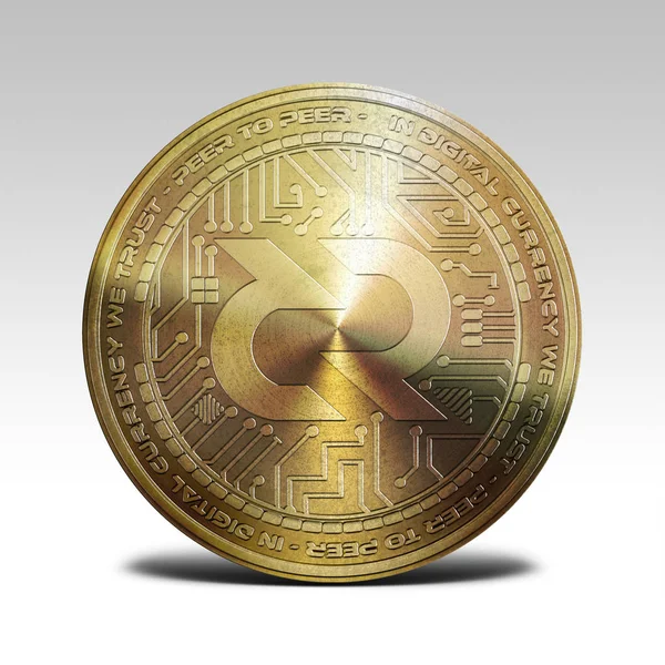 Gyllene decred mynt isolerad på vit bakgrund 3d-rendering — Stockfoto