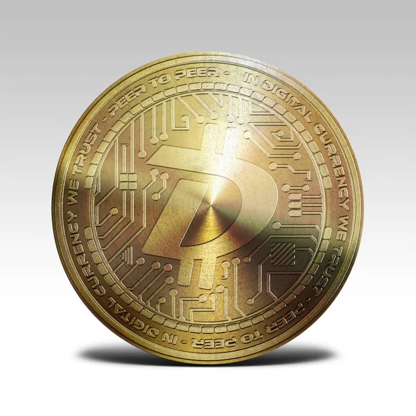 Golden digibyte pénzérme elszigetelt fehér background 3d-leképezés — Stock Fotó