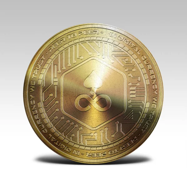 Golden edgeless coin isolated on white background 3d rendering — Stock Photo, Image