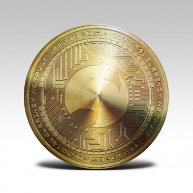 Beyaz arka plan üzerinde 3d render izole altın musicoin sikke