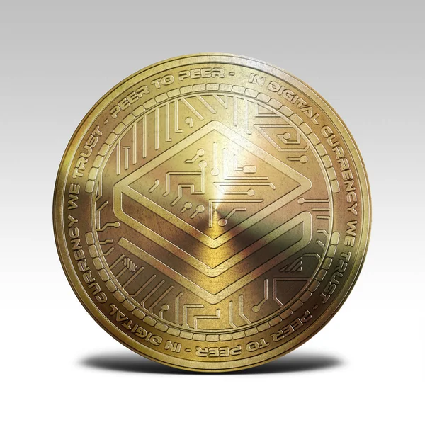 Goldene Stratis-Münze isoliert auf weißem Hintergrund 3D-Rendering — Stockfoto