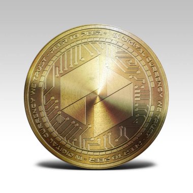 Beyaz arka plan üzerinde 3d render izole altın ubiq sikke