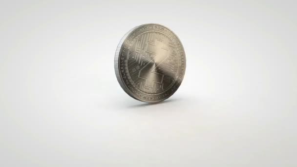 argent zcash z-cash pièce filature sur fond blanc de table 