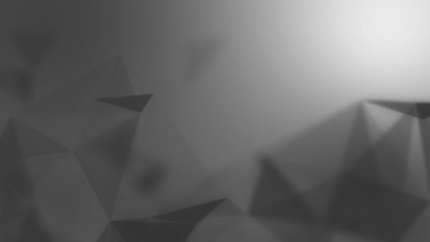 Абстрактные связные треугольники на ярко-сером фоне. Технологическая концепция — стоковое видео