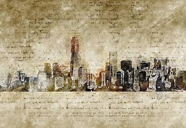 Skyline de Nueva York en aspecto vintage moderno y abstracto — Foto de Stock