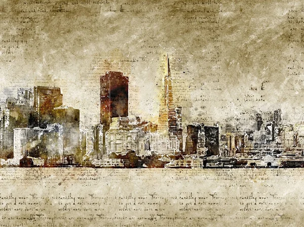 san francisco manzarası içinde modern ve soyut vintage bak