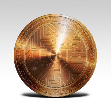 Beyaz arka plan üzerinde 3d render izole Eot yazı tura bakır