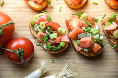 İtalyan geleneksel bruschetta kapatmak baget
