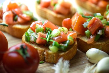 İtalyan geleneksel bruschetta kapatmak baget