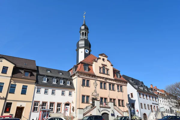 Waldenburg sächsischer frühjahrsmarkt Rathausarchitektur — Stockfoto