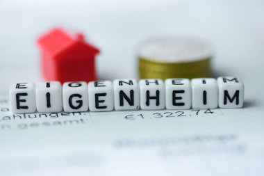 Almanca kelime ev sahipliği kurdu tarafından alfabe blok: Eigenheim